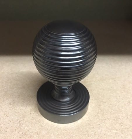Reeded Mortice Knobs (57mm) Bronze - Touch Ironmongery Chelsea - Architectural Ironmongery London