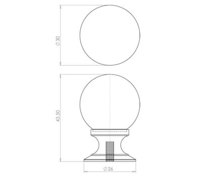 plain ball glass cabinet knob- Touch Ironmongery Chelsea - Architectural Ironmongery London