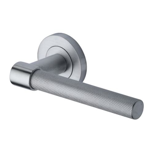 phoenix knurled lever on rose - Touch Ironmongery Chelsea - Architectural Ironmongery London