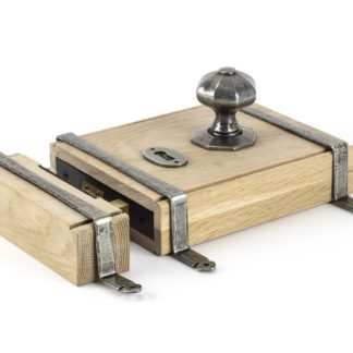Pewter Oak Box Lock & Octagonal Knob Set
