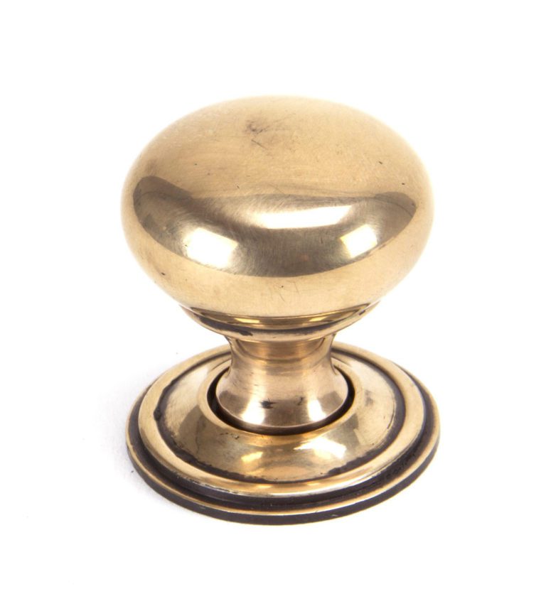 Polished Bronze Mushroom Cabinet Knob 32mm