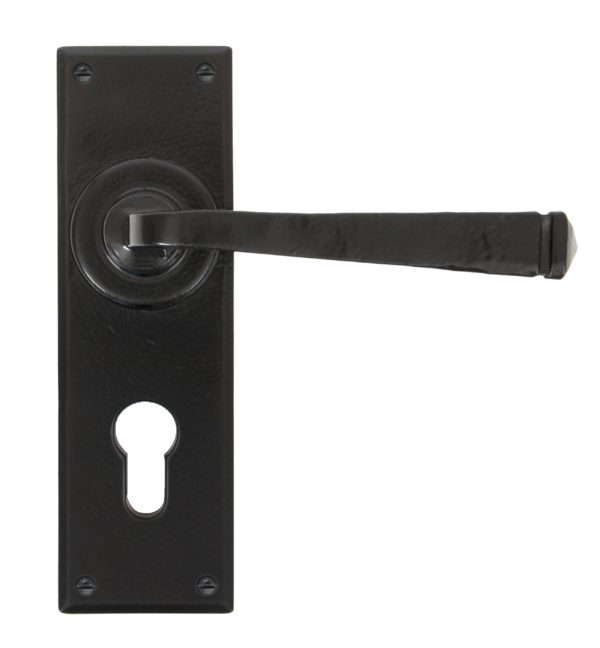 Black Avon Lever Euro Lock Set