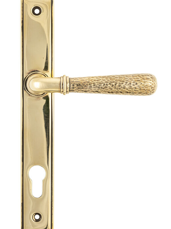 Aged Brass Hammered Newbury Slimline Espag. Lock Set