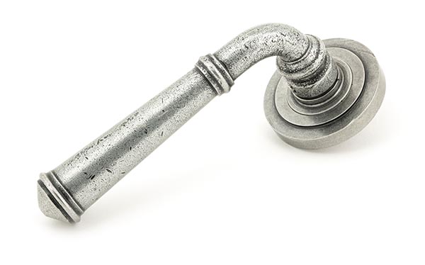 Pewter Regency Lever on Rose Set (Art Deco)