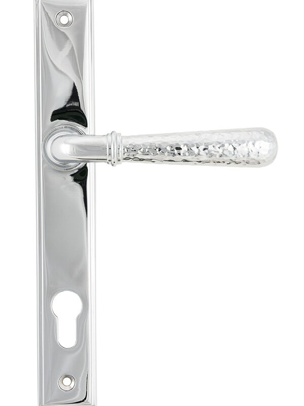 Polished Chrome Hammered Newbury Slimline Espag. Lock Set