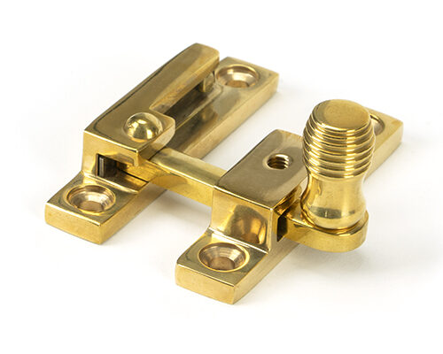 Polished Brass Beehive Quadrant Fastener - Narrow