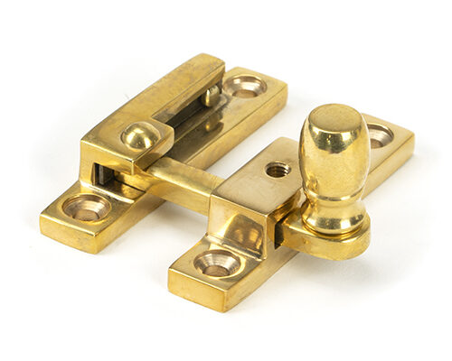 Polished Brass Mushroom Quadrant Fastener - Narrow