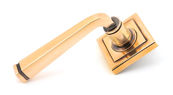 Polished Bronze Avon Round Lever on Rose Set (Square)