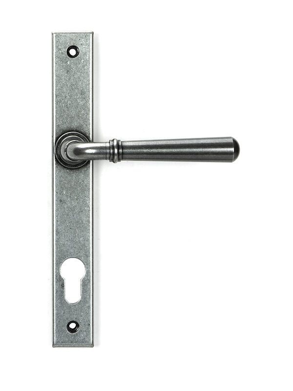 Pewter Newbury Slimline Lever Espag. Lock Set