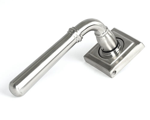 Satin Marine SS (316) Newbury Lever on Rose Set (Square) - Unsprung