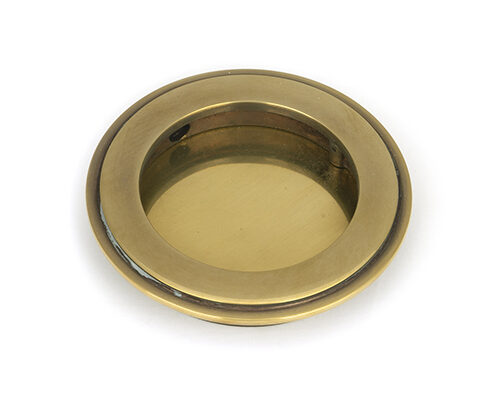 Aged Brass 75mm Art Deco Round Pull