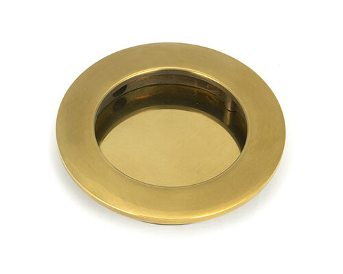 Aged Brass 75mm Plain Round Pull