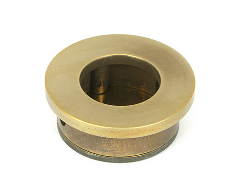 Aged Brass 34mm Round Finger Edge Pull