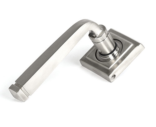 Satin Marine SS (316) Avon Round Lever on Rose Set (Square)