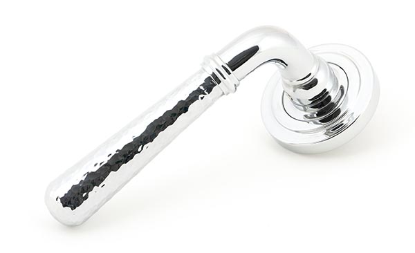 Polished Chrome Hammered Newbury Lever on Rose Set (Art Deco) - Unsprung