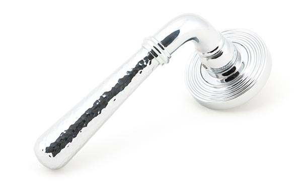 Polished Chrome Hammered Newbury Lever on Rose Set (Beehive) - Unsprung