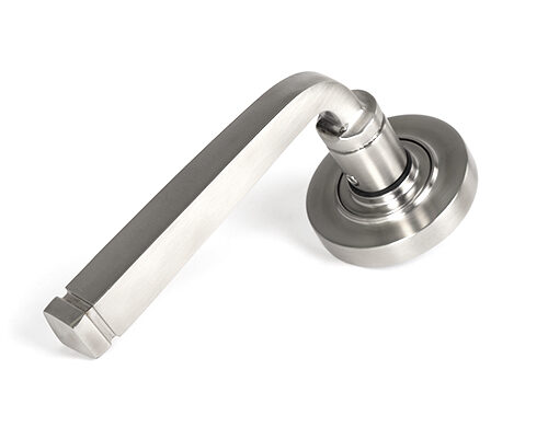Satin Marine SS (316) Avon Round Lever on Rose Set (Plain) - Unsprung