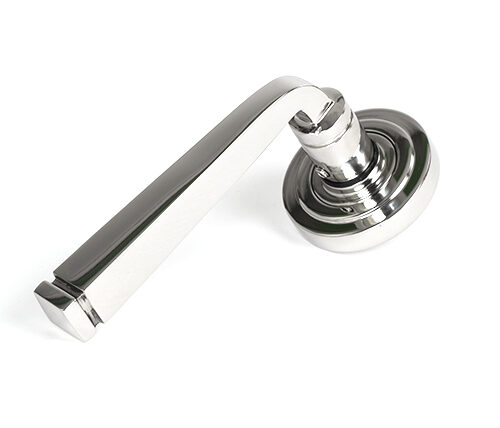 Polished Marine SS (316) Avon Round Lever on Rose Set (Art Deco) U