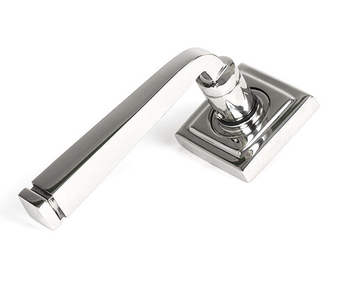Polished Marine SS (316) Avon Round Lever on Rose Set (Square) - Unsprung