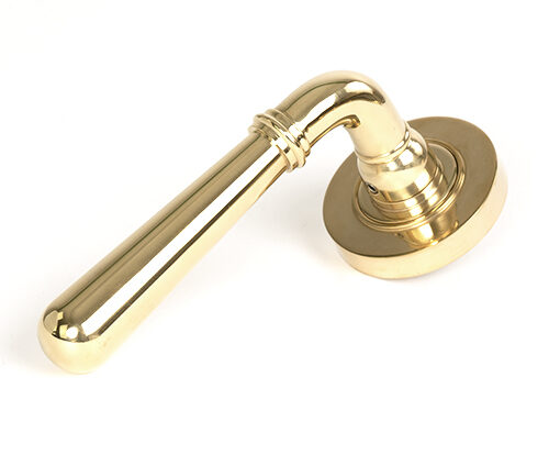 Polished Brass Newbury Lever on Rose Set (Plain)