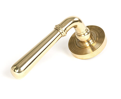 Polished Brass Newbury Lever on Rose Set (Beehive) - Unsprung