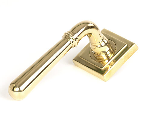 Polished Brass Newbury Lever on Rose Set (Square)