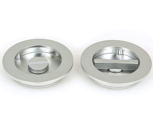 Satin Chrome 75mm Plain Round Pull - Privacy Set