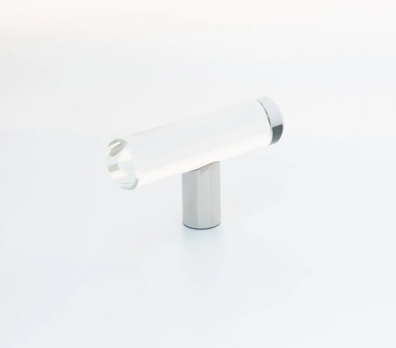 CLEAR GLASS T-BAR CABINET PULL HANDLE