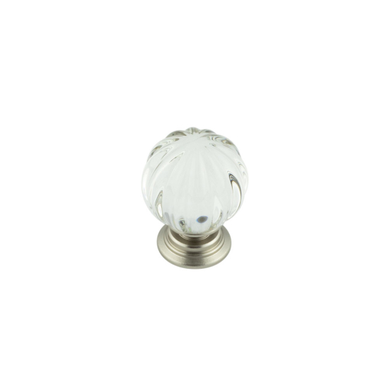 CLEAR GLASS PUMPKIN BALL CUPBOARD KNOB
